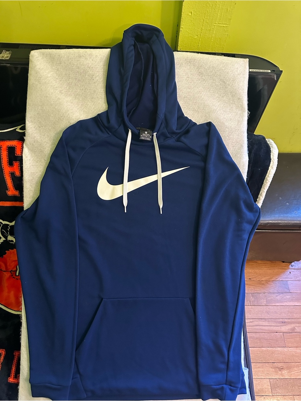Nike Dri-FIT Hoodie Mens XL Tall Blue Big Swoosh Pullover Sweatshirt